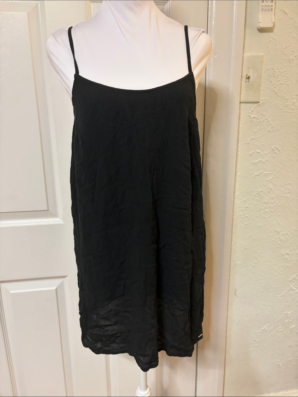 PINK Victoria's Secret Black Spaghetti-Strap Swim Coverup